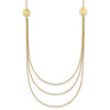 14K 3-Layer Ropa Chain Bib with Textured Side Circles 16 inch Necklace Plus 2 inch Extender