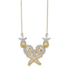 14k with White Rhodium Diamond-cut Starfish and Sand Dollar 18 inch Necklace