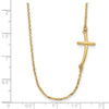 Gold Sideways Curved Cross