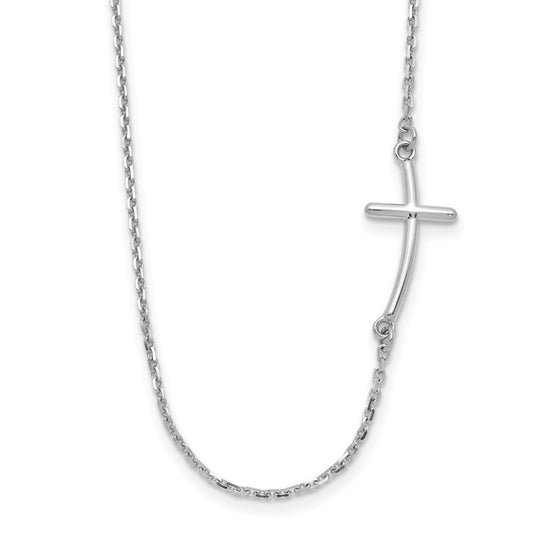 Gold Sideways Curved Cross