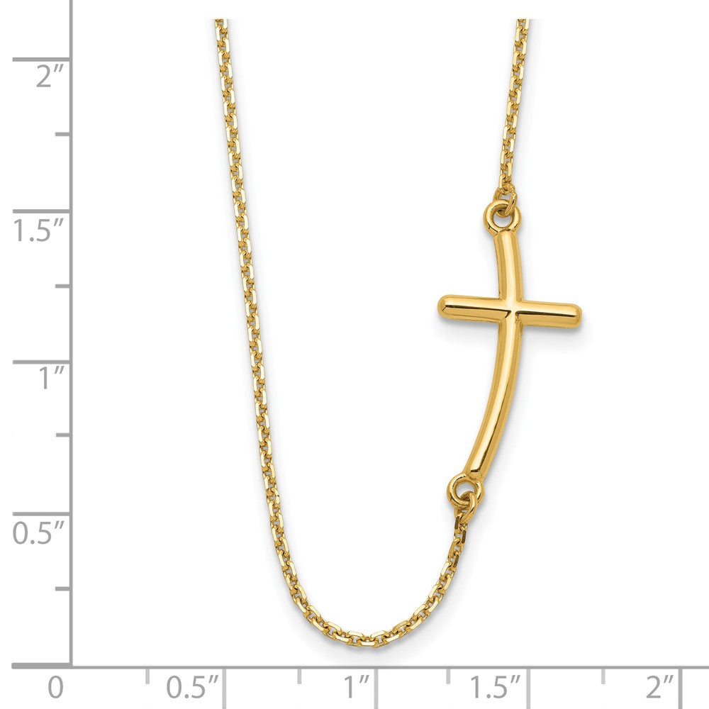Gold Sideways Curved Cross