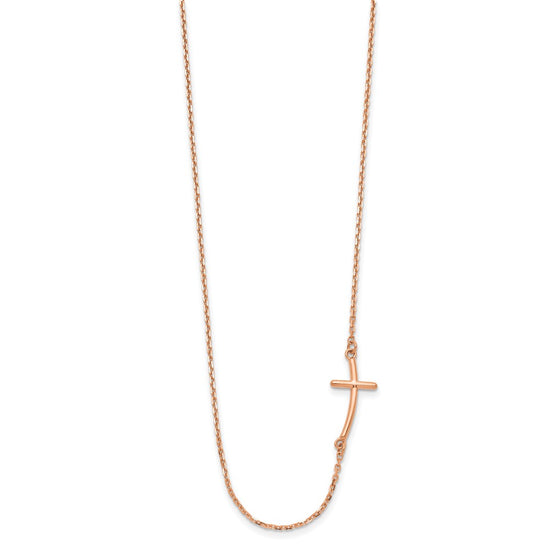 Gold Sideways Curved Cross