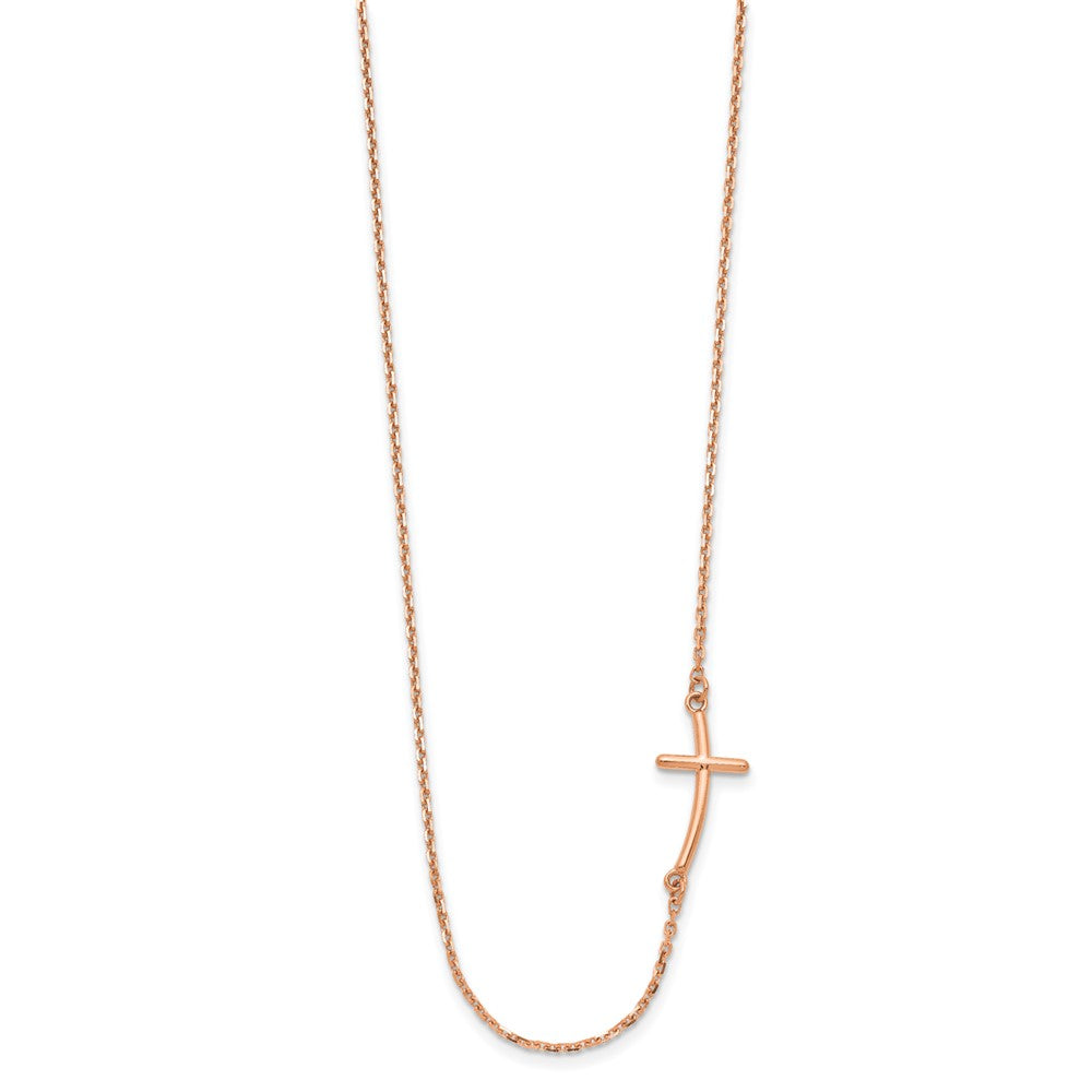 Gold Sideways Curved Cross