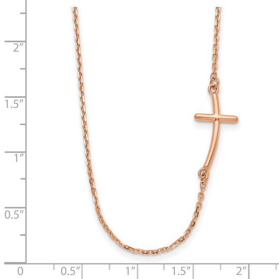 Gold Sideways Curved Cross