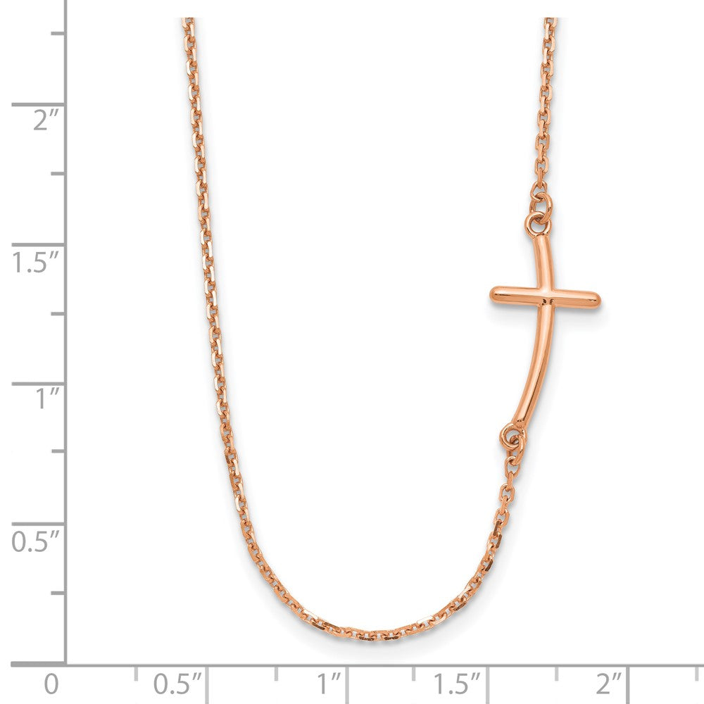 Gold Sideways Curved Cross