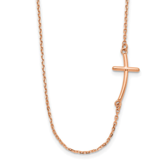 Gold Sideways Curved Cross