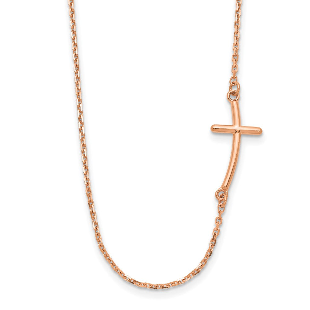 Gold Sideways Curved Cross