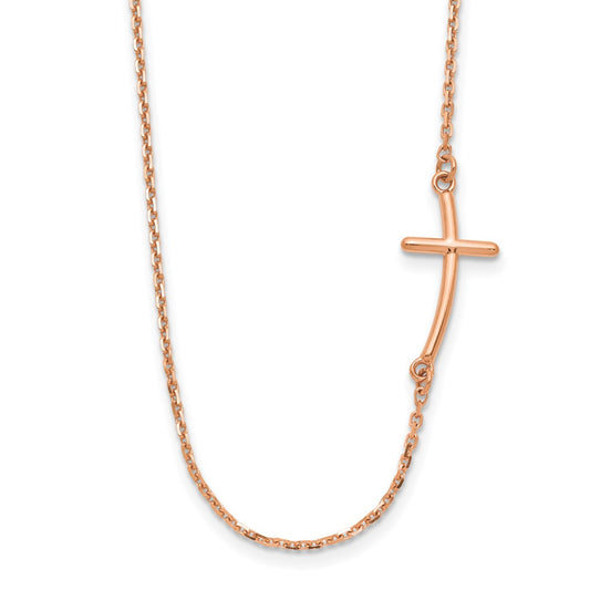 Gold Sideways Curved Cross