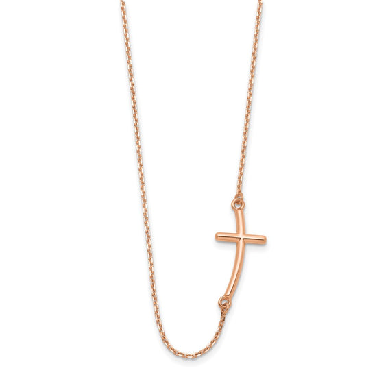 Gold Sideways Curved Cross