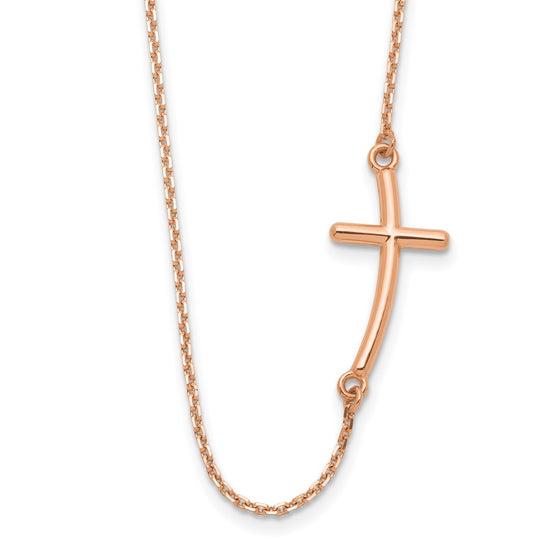 Gold Sideways Curved Cross