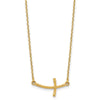 14k Small Sideways Curved Twist Cross 19 inch Necklace