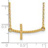 Gold Textured Curved Cross Necklace