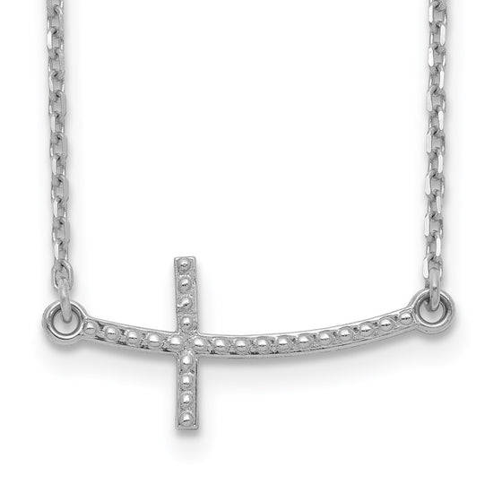 Gold Textured Curved Cross Necklace
