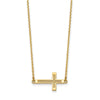 14k Polished Cut-out Sideways Cross 19 inch Necklace
