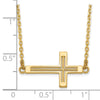 14k Polished Cut-out Sideways Cross 19 inch Necklace