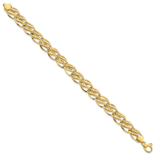 14K 8 inch Fancy Link Bracelet