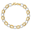 14K Two-Tone Polished 8mm Fancy Open Curb Link 7.5 inch Bracelet