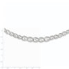 14K White Gold Polished Satin Diamond-cut Graduated 17 inch Necklace