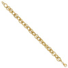 14k Gold Polished Textured Fancy Link Bracelet