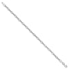 14K White Gold Polished Fancy Oval Link 7.5 inch Bracelet