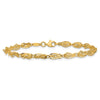 14K Polished Fancy Twisted Oval Link 7.75 inch Bracelet