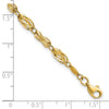 14K Polished Fancy Twisted Oval Link 7.75 inch Bracelet