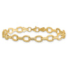 14k Polished Diamond-cut 7mm Fancy Link 7 inch Bracelet