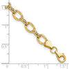 14k Polished Diamond-cut 7mm Fancy Link 7 inch Bracelet