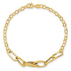 14k Polished Textured Fancy Link 7.75 inch Bracelet