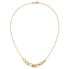 14k Polished and Textured Fancy Link 17.5 inch Necklace