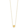 14k Brushed and Polished Diamond-cut Circle Pendant 18 inch Necklace