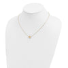 14k Brushed and Polished Diamond-cut Circle Pendant 18 inch Necklace