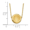 14k Brushed and Polished Diamond-cut Circle Pendant 18 inch Necklace