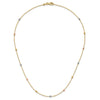 14k Tri-color Polished Diamond-cut Beads 18 inch Station Necklace