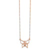 14k Rose Gold Polished Open Butterfly 17 inch Necklace