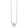 14k White Gold Polished Open Butterfly 17 inch Necklace
