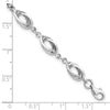 14K White Gold Polished 8mm Fancy Oval Link 7.5 inch Bracelet