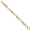 14k Polished 11mm Fancy Oval Cable Link 7.5 inch Bracelet