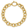 14k Polished 11mm Fancy Oval Cable Link 7.5 inch Bracelet