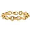 14K Polished 11mm Fancy Double Link Cable 8 inch Bracelet