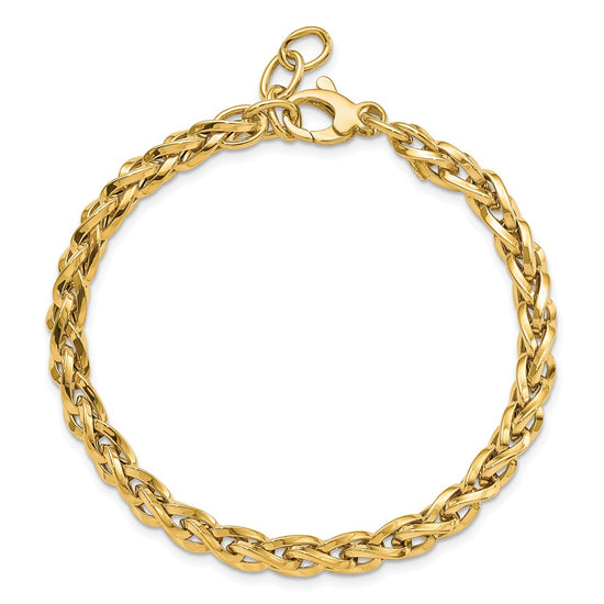 14k Polished 2.25mm Fancy Link 7.5 inch Bracelet Plus 1 inch Extender