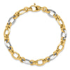14K Two-tone Polished 8.2mm Fancy Link 7.75 inch Bracelet