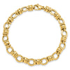 14K Polished and Textured 8mm Fancy Link 7.75 inch Bracelet