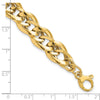 14k Polished 11.4mm Fancy Link 7.5 inch Bracelet