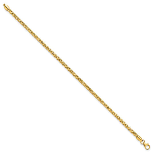 14k Polished 3mm Fancy Braided Link 7.5 inch Bracelet