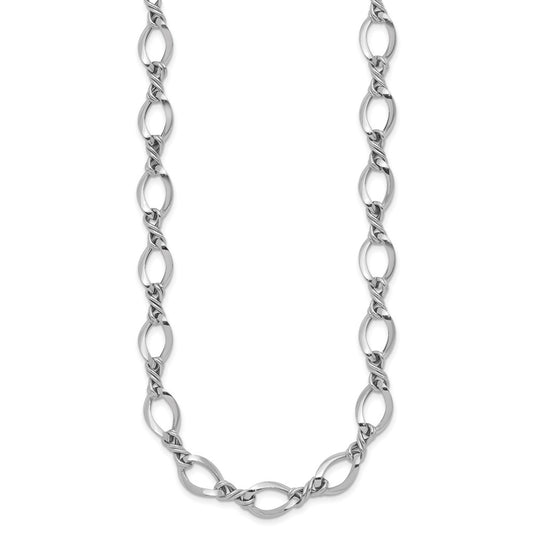 14k White Gold Fancy Link 18in Necklace