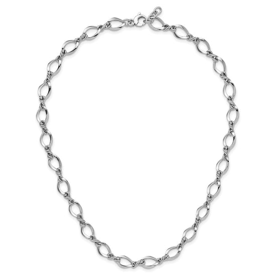 14k White Gold Fancy Link 18in Necklace