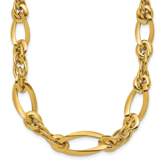 Golden Treasures 14K Polished Fancy Link 18in Necklace