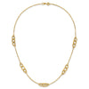 14k Polished Fancy Linked Ovals 5-Station 18 inch Necklace