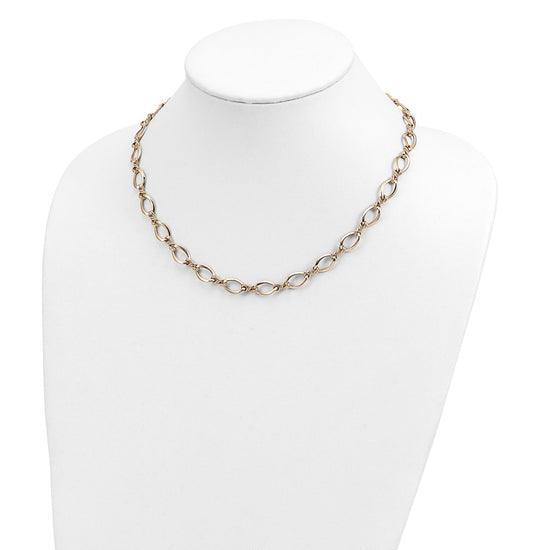 14k Fancy Oval and Twisted Link 18 inch Necklace